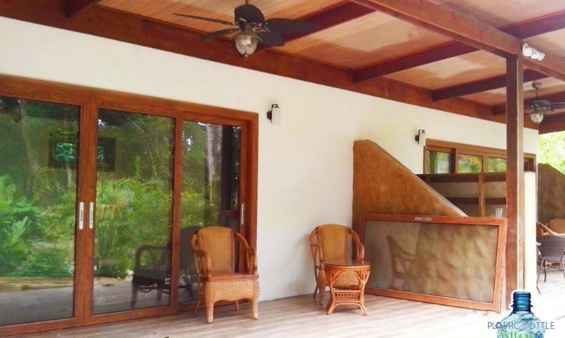 A plastic-bottle house in Bocas del Toro, Panama