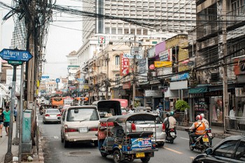 Busy street in Asia