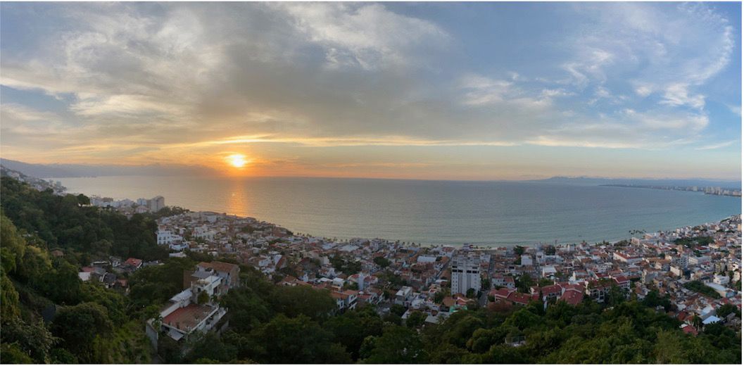 Beautiful sunset at Banderas Bay in Puerto Vallarta, Mexico