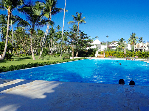 Pool in Las Terrenas with palm trees